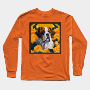 St bernard, dog. style vector (yellow version st bernard) Long Sleeve T-Shirt